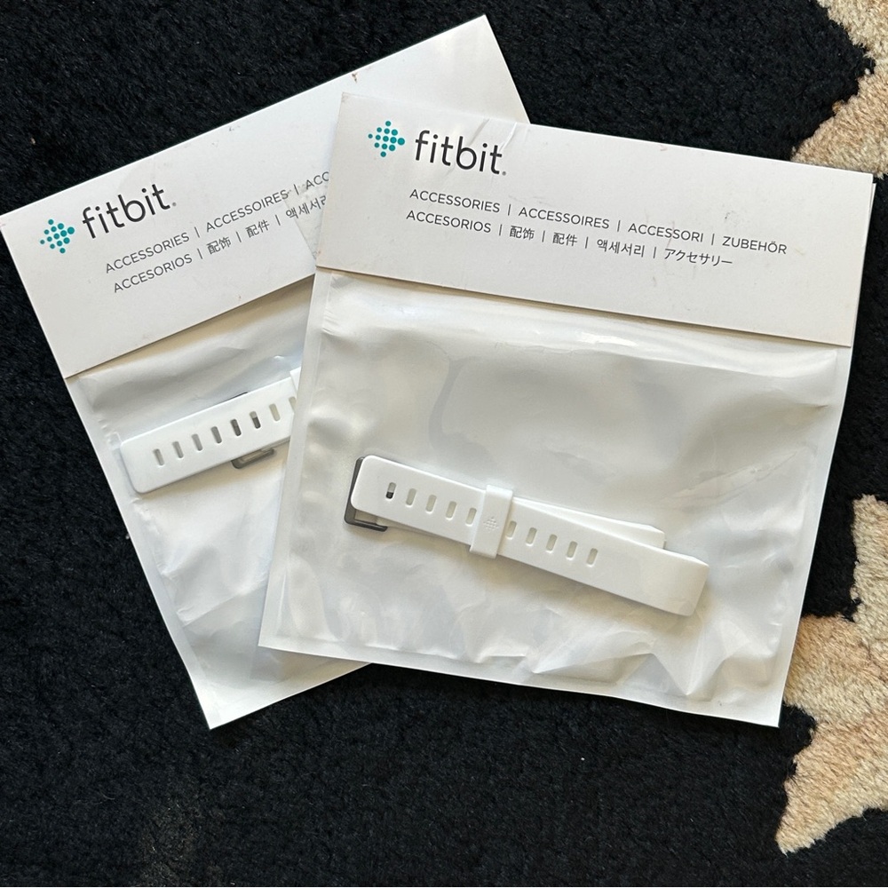 New Fitbit Inspire Classic White Wristband SET of 2-SIZES -‎